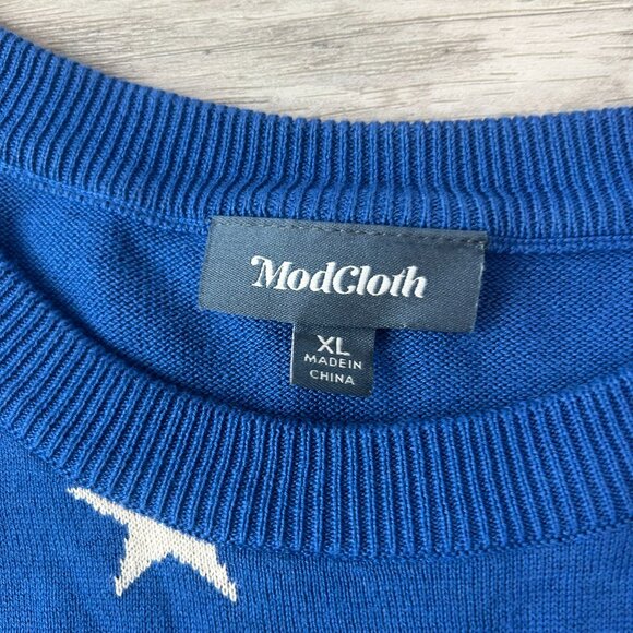 Modcloth Desert Cactus Blue Long Sleeve Sweater Size XL Lightweight J14 - Picture 3 of 6